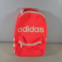 Adidas Lunch Bag Pink Coral Color 12&quot; Tall x 8&quot; Wide Zippers Pocket Sant... - £7.64 GBP