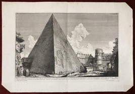 Piranesi Caio Cestio Pyramid View 1756 Antichita Romane - £1,178.31 GBP