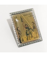 Heroes USA Flag USPS Stamp 2001 Lapel Pin 1&quot;  Metal  Enamel Firefighters - £11.76 GBP