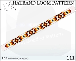 Beaded Hatband Loom Pattern No.30 - Delica Loom Stitch 2 Variant Colors ... - £2.74 GBP