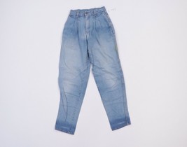 Vtg 80s Streetwear Womens Size 25 Tapered Leg Thrashed Distressed Denim Jeans - £27.22 GBP