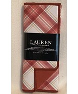 LAUREN RALPH LAUREN (2) KITCHEN DRYING MATS RUST PLAID 16 X 22 COTTON NWT - $34.07 CAD