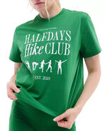 Halfdays Women&#39;s Short Sleeve T-Shirt Verdant Green Crew Neck Size Small - $41.40 CAD