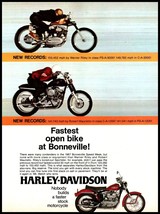 1968 Harley Davidson Fasted Bike at Bonneville Vintage Print Ad Wall Art... - £8.48 GBP