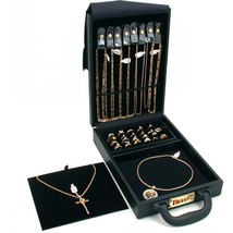 Black Faux Leather Ring Necklace Watch Jewelry Travel Case Storage Box - £48.31 GBP