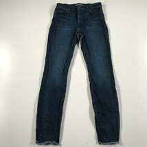 Joe&#39;s Jeans Womens 27 Blue High Rise Skinny Ankle Cotton Stretch Rough Hemlines - £14.70 GBP