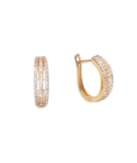22ct Yellow Gold Beautiful Three Row Huggies Hoop Earrings - $621.25