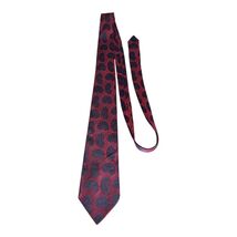 Vintage Rhodia Acetate Neck Tie Red Navy Paisley Woven in France – 1950s... - $16.20