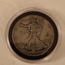1918 S Walking Liberty Half Dollar Fine+ Condition US Mint San Francisco - £31.59 GBP