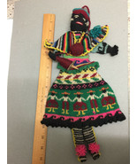 14 inch tall Knitted Yarn Doll from 1930s with spool of yard - great gift - £14.85 GBP