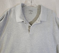 LL Bean Mens Long Sleeve Gray Polo XL Tall 100% Cotton - £10.26 GBP