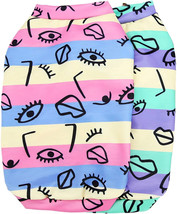 NEW Fashion Icon Emoji Striped Puppy Dog Tee size L tee shirt vest knit ... - $7.95