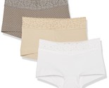 Maidenform Women&#39;s Boyshort Underwear 3PK  Medium White/Latte Lift/Grey ... - £16.43 GBP