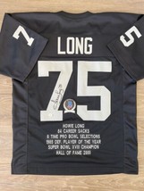 HOWIE LONG (Raiders black stat TOWER) Signed Autographed Jersey Beckett - £219.91 GBP