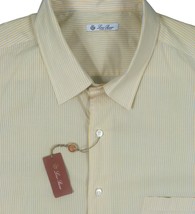 NEW Loro Piana Fine Dress Shirt!  18.5 38/39  e 46   Yellow &amp; Blue Gray Stripes - £175.81 GBP