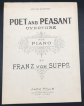 1924 Poet and Peasant Overture for Piano by Franz Von Suppe Sheet Music - $13.99