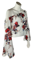 Florens Floral Print Off the Shoulder Bell Sleeve Blouse Top Womens Size 2X - £20.33 GBP