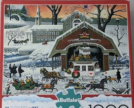 Charles Wysocki Twas Twilight Before Christmas&quot; 1000 Pc Jigsaw Puzzle w/ Poster - £7.89 GBP