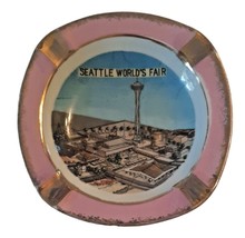 Vintage 1962 Worlds Fair Seattle Collectors Ashtray Gold Trim IAAC Japan - $30.84
