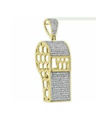 14k White Gold Plated 0.75CT Round Diamond Coach 3D Whistle Charm Pendan... - $253.27 CAD
