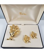 Vintage Flower Brooch Milo Gold Tone Pinecone Autumn Jewelry Brooch Earr... - €29,05 EUR