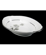 Black Rose Pattern Oval Serving Bowl, Fine Porcelain, Nocturne By Yamaka... - $24.45
