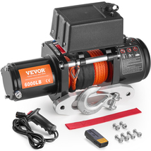 VEVOR Electric Winch, 6000lbs, 12V DC Winch, Φ1/4 in x 55 ft Synthetic R... - $188.90
