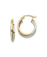 Finest Gold 16 x 19 mm 10K Two-Tone Twist Hoop Earring, Pair - €148,78 EUR