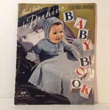 1953 Hand Knits Beehive Baby Bonnet Blanket Mittens Sweater Hat Pattern Book - £7.11 GBP