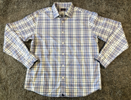 UNTUCKit Mens Shirt Large Blue Plaid Check Spergola Cotton Tencel Blend ... - $39.55