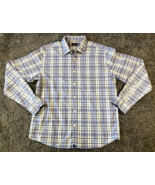 UNTUCKit Mens Shirt Large Blue Plaid Check Spergola Cotton Tencel Blend Flipcuff - £31.10 GBP