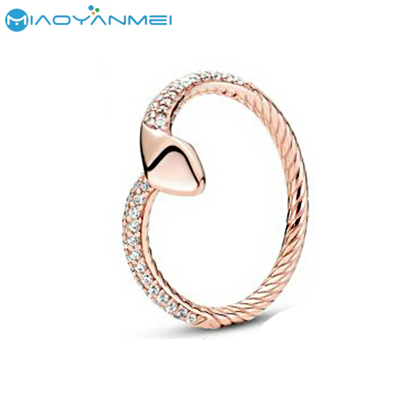 Women Birthday Gift 2020 Autumn New 925  Silver Rings Rose Gold  Zircon Ring Lad - £20.61 GBP