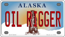 Oil Rigger Alaska State Novelty Mini Metal License Plate Tag - £11.81 GBP