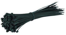 100 Black Nylon CABLE TIES 8&quot; Long x 3/16&quot; 58 pound Zip DUPONT UL66 Wire... - $17.21