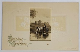 Birthday Greeting John Winsch 1913 N Collins to Blasdell NY Postcard T8 - £3.10 GBP