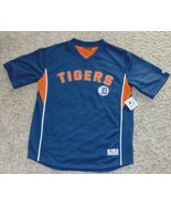 Mens Shirt MLB Detroit Tigers Baseball Blue Orange Short Sleeve V-Neck-s... - £22.58 GBP