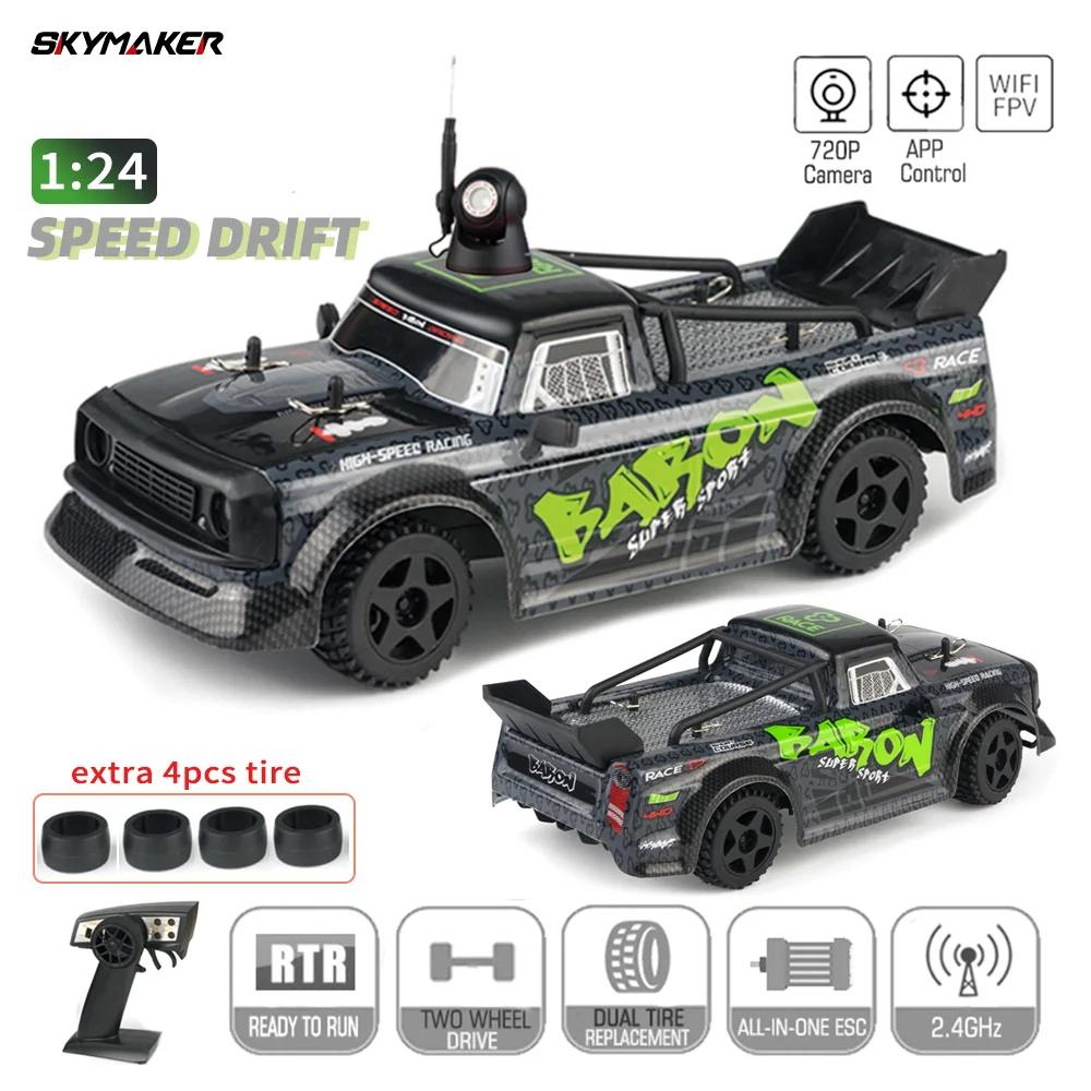 1:24 Rc Car Model 2.4GHz Rtr Scale With Wifi Fpv Hd Camera Esp Led Light - £44.88 GBP+