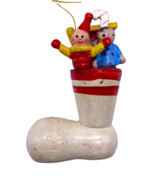 Vintage Wooden Christmas Stocking Ornament Misfit Toys Dolly Clown Whims... - $15.49