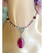 Exquisite Pink Banded Agate In Handmade Celtic Knot Silver Design - $36.05 CAD