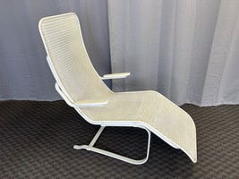 Vintage Chaise Lounge Lloyd Loom Flanders mid century modern white patio... - £300.90 GBP