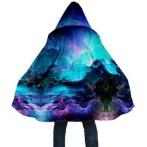 New Winter Men&#39;s Cloak Space Galaxy  Nebula 3D Full Printing  Hooded Coat Unisex - £142.51 GBP