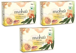 moha: Scrub Soap with Walnut, Almond Oil &amp; Honey - 100g (Pack of 3 Soap) - £19.75 GBP
