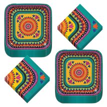 Teal Fiesta Party - Dinner Plates and Napkins For Cinco De Mayo or Summer Partie - £14.34 GBP