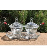 Candlewick #3400 Double Mustard On Tray Star Etch Pattern HARDER SET TO FIND VTG - €94,08 EUR