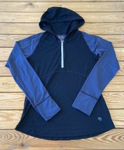 Mountain Hardwear Men’s 1/2 Zip Hooded Long Sleeve size M Blue R6 - £23.66 GBP