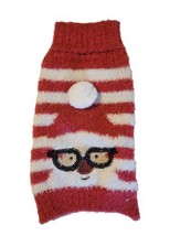 Christmas Santa Dog Puppy Sweater Rudolph Nose Santa Hat Red/White Stripe Sz XS - £11.80 GBP