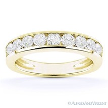 Forever Brilliant GHI Round Cut Moissanite 14k Yellow Gold 10-Stone Wedding Band - £599.09 GBP