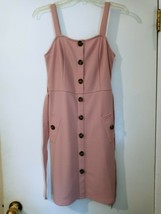 Derek Heart Juniors Pink Sleeveless Belted Button-Down Dress M 105 - $15.00