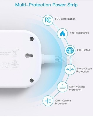 Cruise Essentials 2025,One Beat Travel Power Strip with USB 5 Ft, White  Item image 8