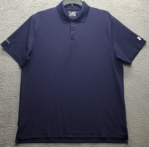 Under Armour HeatGear Polo Shirt Mens XL Navy Loose Golf Performance Ban... - $21.33